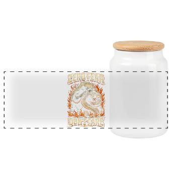Honigdachs Honey Badger Tier Zéro Peur S’en Fichent - Boîte à biscuits avec couvercle en bois - blanc - Devant