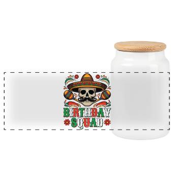 Geburtstagsteam Cinco De Mayo Mexikanisches Kind - Panorama Keksdose mit Holzdeckel - Weiß - Vorne