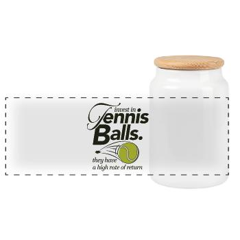 Investissez dans la conception de balles de tennis pour joueurs de tennis - Boîte à biscuits avec couvercle en bois - blanc - Devant