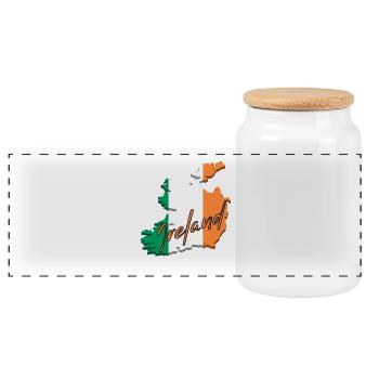 Carte avec le drapeau de l’Irlande, j’adore l’Irlande - Boîte à biscuits avec couvercle en bois - blanc - Devant