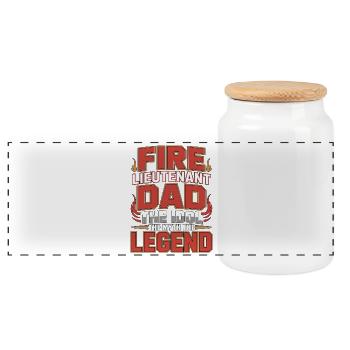 Lieutenant des pompiers Papa L’idole L’Officier de secours - Boîte à biscuits avec couvercle en bois - blanc - Devant