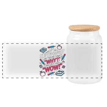 Enseignante en primaire, ma carrière d’enseignante en super-pouvoirs - Boîte à biscuits avec couvercle en bois - blanc - Devant