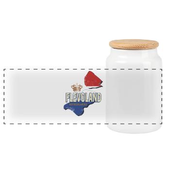 Flevoland Pays-Bas Carte rétro Hollande - Boîte à biscuits avec couvercle en bois - blanc - Devant