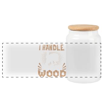 Jeux écossais des Highlands : je manipule un bois massif - Boîte à biscuits avec couvercle en bois - blanc - Devant