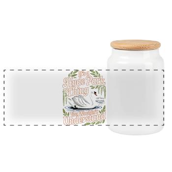 Hyde Park Swan Humor - Panoramic Cookie Jar with Wooden Lid - white - Front