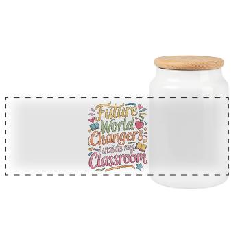 Enseignante du primaire Future World Changers Éducatrice - Boîte à biscuits avec couvercle en bois - blanc - Devant