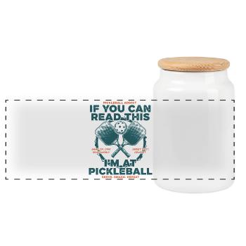 Pickleball Si tu peux lire ceci Je suis au Pickleball - Boîte à biscuits avec couvercle en bois - blanc - Devant