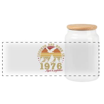 Legends sera un cadeau d’anniversaire vintage 1976 - Boîte à biscuits avec couvercle en bois - blanc - Devant
