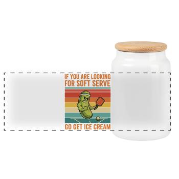 Pickleball Joueur drôle Soft Serve Va chercher Icecreme - Boîte à biscuits avec couvercle en bois - blanc - Devant