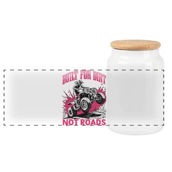 Quad ATV Femme Fille Quad Quad - Boîte à biscuits avec couvercle en bois - blanc - Devant
