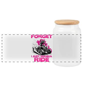 Quad ATV Femme Fille Quad Quad - Boîte à biscuits avec couvercle en bois - blanc - Devant