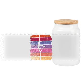 Tissu vertical Acrobaties aériennes vintage Soie aérienne - Boîte à biscuits avec couvercle en bois - blanc - Devant