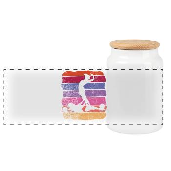 Artistic Swim Team Synchronschwimmen - Panorama Keksdose mit Holzdeckel - Weiß - Vorne
