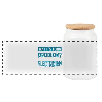 Électricien, technicien en électronique, électricien - Boîte à biscuits avec couvercle en bois - blanc - Devant