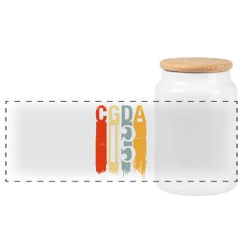CGDA viola tuning string musician retro - Panoramic Cookie Jar with Wooden Lid - white - Front