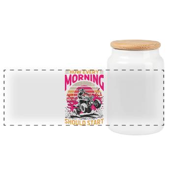 Quad ATV Femme Fille Quad Quad - Boîte à biscuits avec couvercle en bois - blanc - Devant