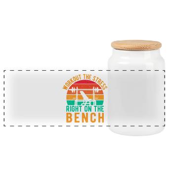 Motivation fitness Entraînement de bodybuilder Le stress - Boîte à biscuits avec couvercle en bois - blanc - Devant