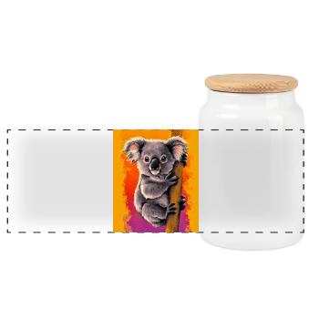 Koala - Boîte à biscuits avec couvercle en bois - blanc - Devant