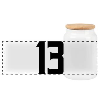13 - Boîte à biscuits avec couvercle en bois - blanc - Devant