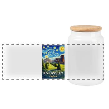 Knowlsley England Sternnacht Parklandschaft - Panorama Keksdose mit Holzdeckel - Weiß - Vorne