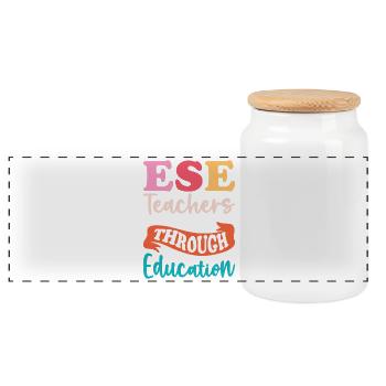 Cadeaux pour les enseignants ESE - Boîte à biscuits avec couvercle en bois - blanc - Devant