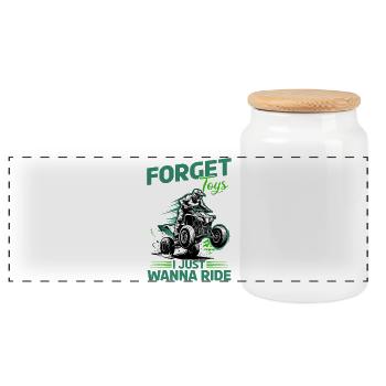 Quad ATV Garçons Hommes Quad Wheeler - Boîte à biscuits avec couvercle en bois - blanc - Devant