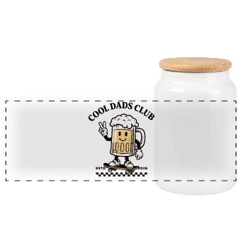 Cool Dads Club – Lustiges Bier Vater Shirt - Panorama Keksdose mit Holzdeckel - Weiß - Vorne