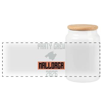 Majorque, Parti - Boîte à biscuits avec couvercle en bois - blanc - Devant