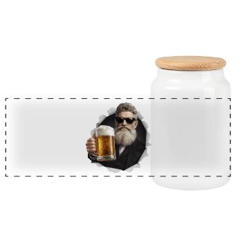 John Brown Come Out T-Shirt Beer - Panoramic Cookie Jar with Wooden Lid - white - Front