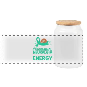 Trigeminal neuralgia - Panoramic Cookie Jar with Wooden Lid - white - Front
