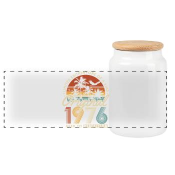 Cadeau d’anniversaire du 50e anniversaire Vintage Vintage 1976 - Boîte à biscuits avec couvercle en bois - blanc - Devant