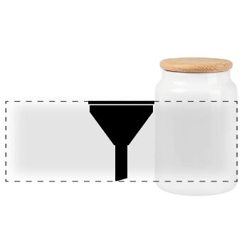 Funnel - Panoramic Cookie Jar with Wooden Lid - white - Front