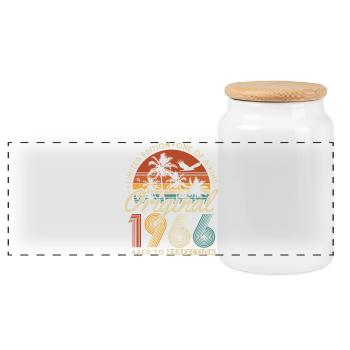 1966 Jahrgang geboren Vintage Geburtstag Geschenk - Panorama Keksdose mit Holzdeckel - Weiß - Vorne