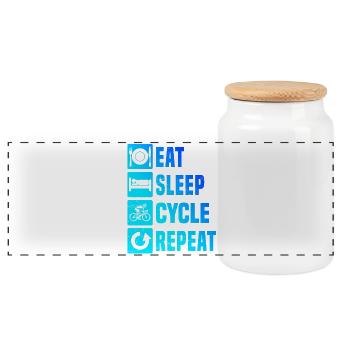 Gift idea for a road bike with road bike - Panoramic Cookie Jar with Wooden Lid - white - Front
