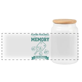 Pickleball Jouer au pickleball améliore la mémoire - Boîte à biscuits avec couvercle en bois - blanc - Devant