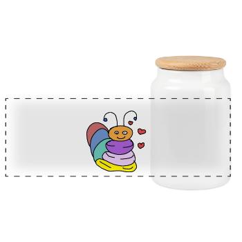 Chenilles, bébés enfants, enfants insectes - Boîte à biscuits avec couvercle en bois - blanc - Devant