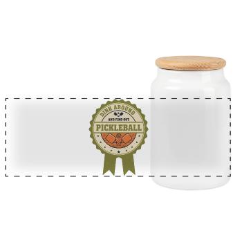 Pickleball Dink Around And Find Out Funny Player - Panoramic Cookie Jar with Wooden Lid - white - Front
