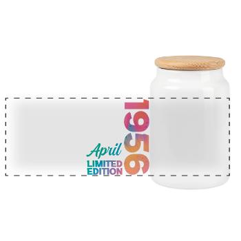 Anniversaire 70 ans Avril 1956 Cadeau Vintage - Boîte à biscuits avec couvercle en bois - blanc - Devant