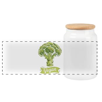 T-shirt végane Chemise nutritive en brocoli - Boîte à biscuits avec couvercle en bois - blanc - Devant