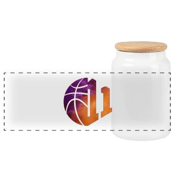 NUMMER 11 BASKETBALL 11. GEBURTSTAG - Panorama Keksdose mit Holzdeckel - Weiß - Vorne