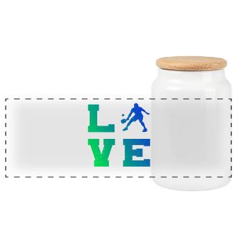 Pickleball player Idea for pickleball athlete fans - Panoramic Cookie Jar with Wooden Lid - white - Front