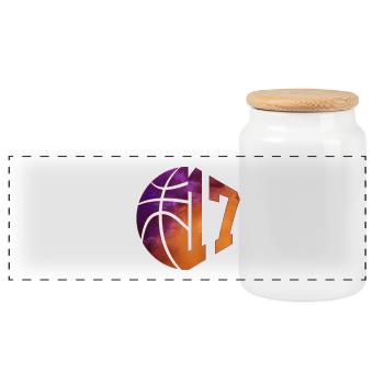 NUMMER 17 BASKETBALL 17. GEBURTSTAG - Panorama Keksdose mit Holzdeckel - Weiß - Vorne