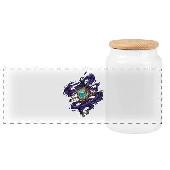 Sortilège de Tourbillon de la Lanterne Fantôme - Boîte à biscuits avec couvercle en bois - blanc - Devant