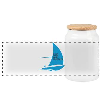 Régate Voile Chemise Voilier Yacht Équipage - Boîte à biscuits avec couvercle en bois - blanc - Devant