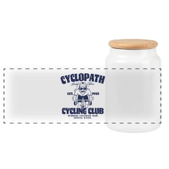 Club de cyclisme cyclopathe, vélo de route, cyclisme - Boîte à biscuits avec couvercle en bois - blanc - Devant