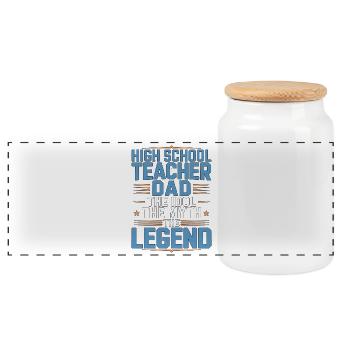 High School Teacher Dad The Teaching Professional - Panoramic Cookie Jar with Wooden Lid - white - Front