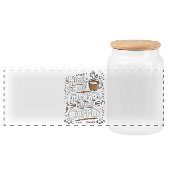 High School Teacher Before Educator Coffee Lover - Panoramic Cookie Jar with Wooden Lid - white - Front