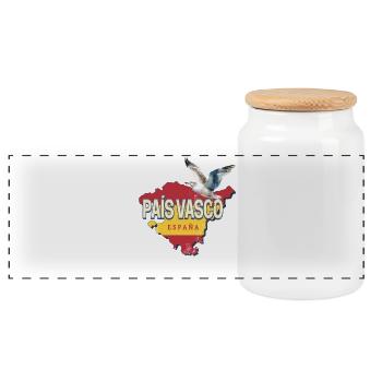 Baskenland Spanien Retro Region Landkarte Souvenir - Panorama Keksdose mit Holzdeckel - Weiß - Vorne