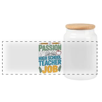 Professeur de lycée Ma passion Ma carrière d’enseignant - Boîte à biscuits avec couvercle en bois - blanc - Devant