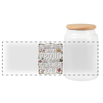Enseignant de lycée : une nouvelle : carrière d’enseignant - Boîte à biscuits avec couvercle en bois - blanc - Devant